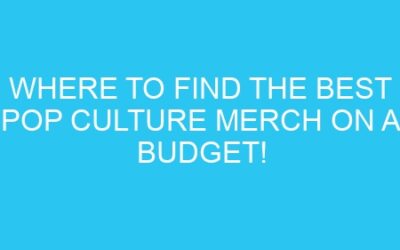 Where to Find the Best Pop Culture Merch on a Budget!